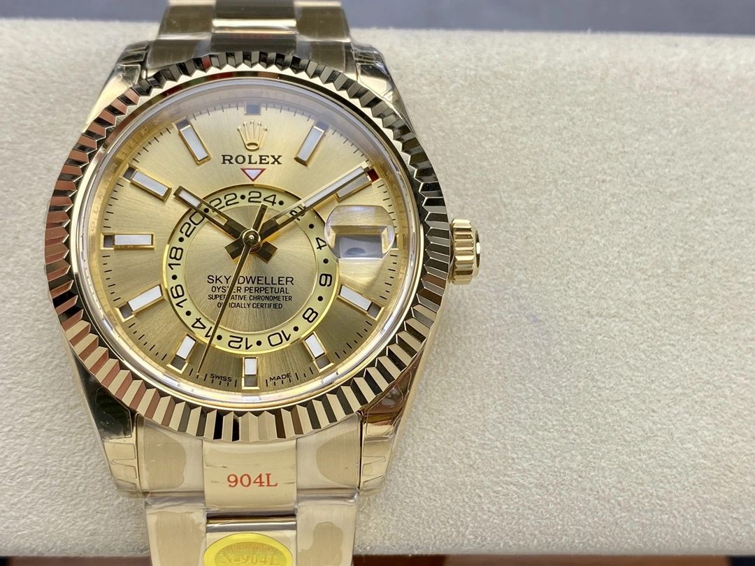 Rolex Sky Dweller 42mm Yellow Gold Champagne Dial m336938 0001 Men's Replica Watch