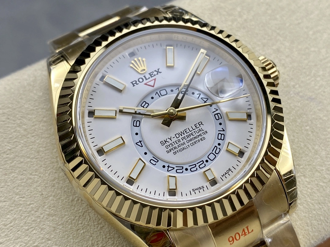 Rolex Sky Dweller Yellow Gold White Dial Oyster M336938 0003 Men's Replica Watch