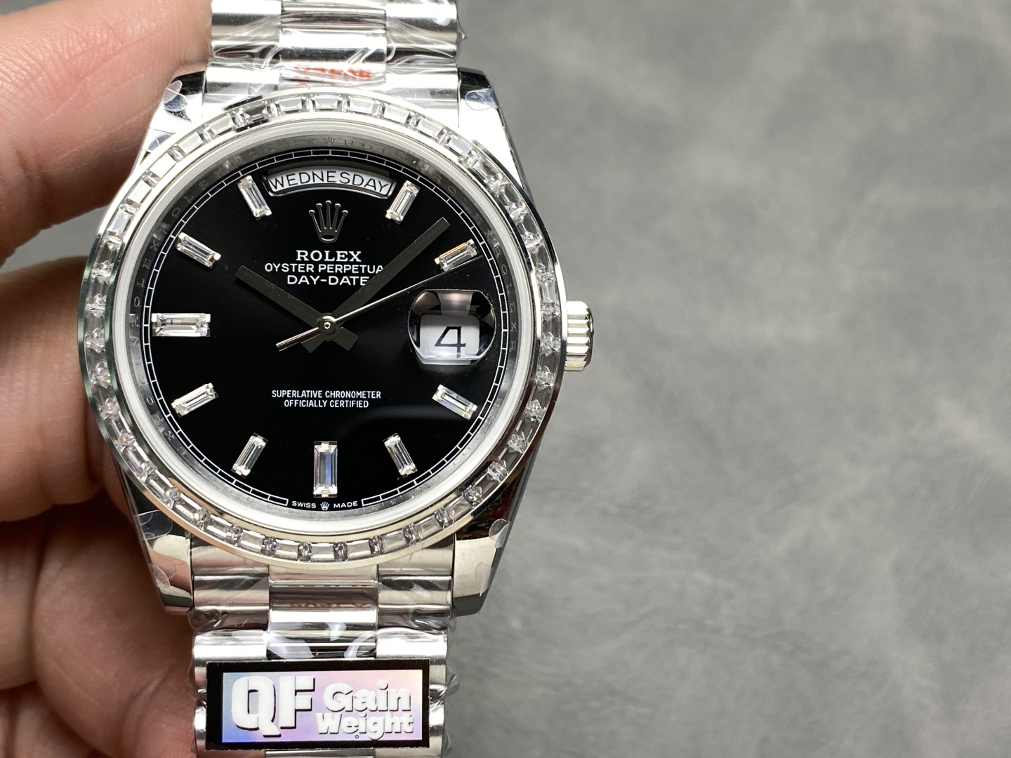 Rolex Day-Date 228396TBR 0024 Black Dial Diamond Bezel 40mm Mens Replica Watch