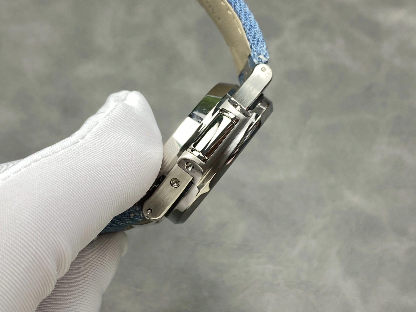 Patek Philippe Nautilus Replica 5980/60G-001 Flyback Chronograph Blue Gray Dial Men's Watch