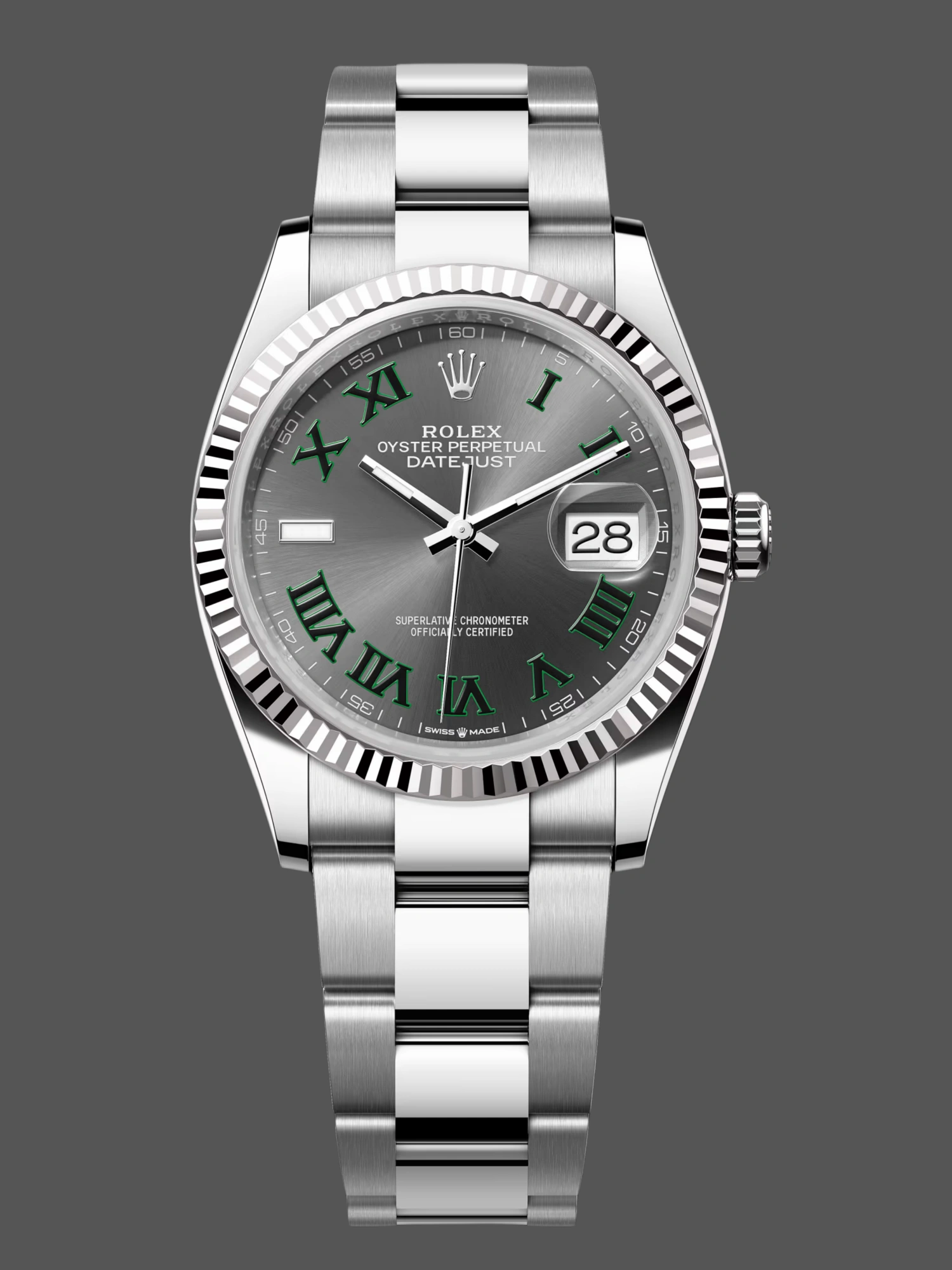 Rolex Datejust 36 Wimbledon Dial Midsize M126234 0046 Luxury Unisex Watch