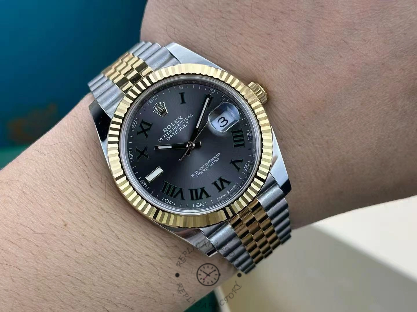 Rolex Datejust m126333 0020 Grey Dial Jubilee 41mm Two Tone Men's Watch