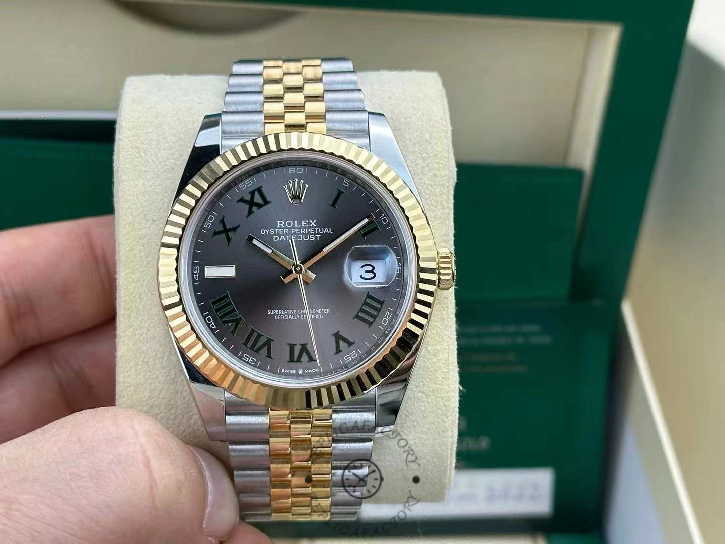 Rolex Datejust m126333 0020 Grey Dial Jubilee 41mm Two Tone Men's Watch