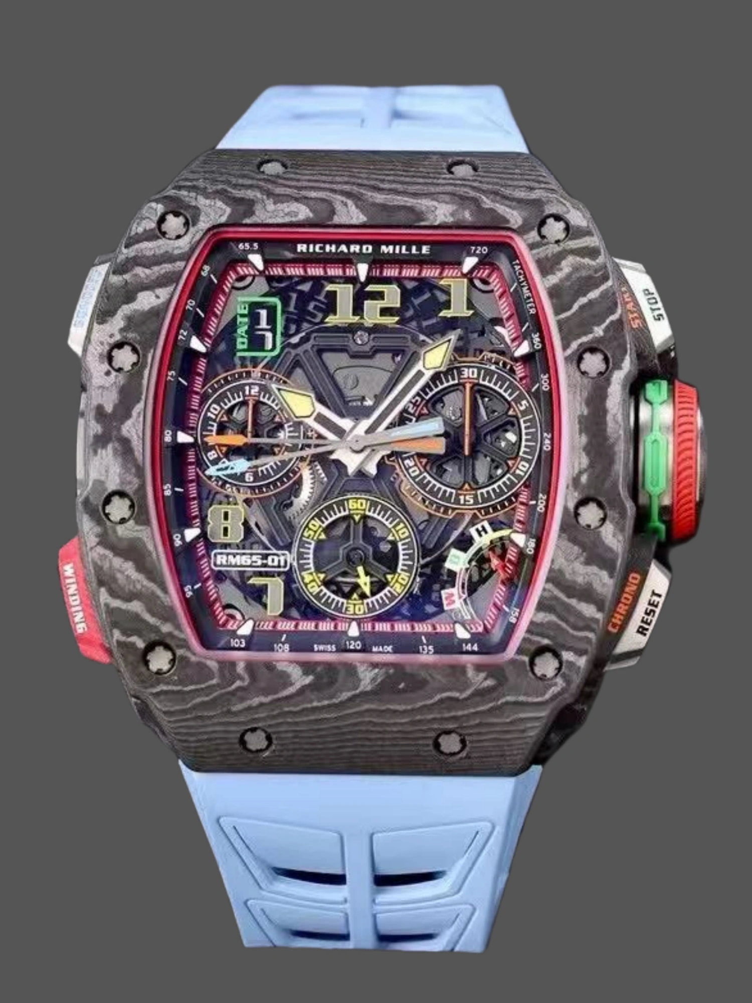 Replica Richard Mille Winding Split-Seconds Chronograph Carbon TPT RM 65-01 50mm