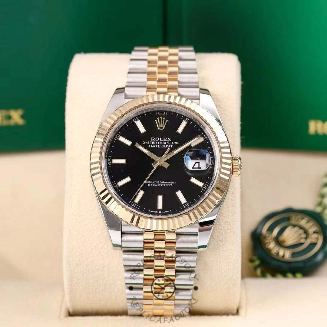 Rolex Datejust 41 Black Dial Gold & Steel 126333 0014 Men's Watch