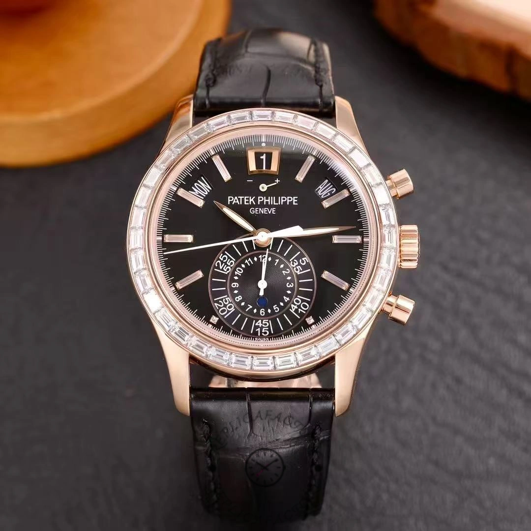 Patek Philippe Complications Annual Calendar Flyback Chrono 18k Rose Baguette Diamond 5961R-010 40.5 mm