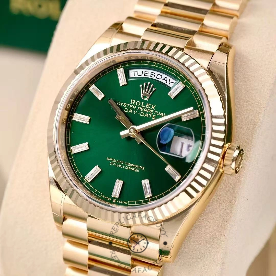 Rolex Day Date 36 Yellow Gold Automatic Green Diamond Dial M128238 0130