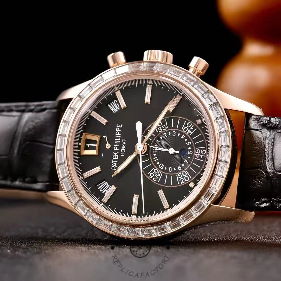 Patek Philippe Complications Annual Calendar Flyback Chrono 18k Rose Baguette Diamond 5961R-010 40.5 mm