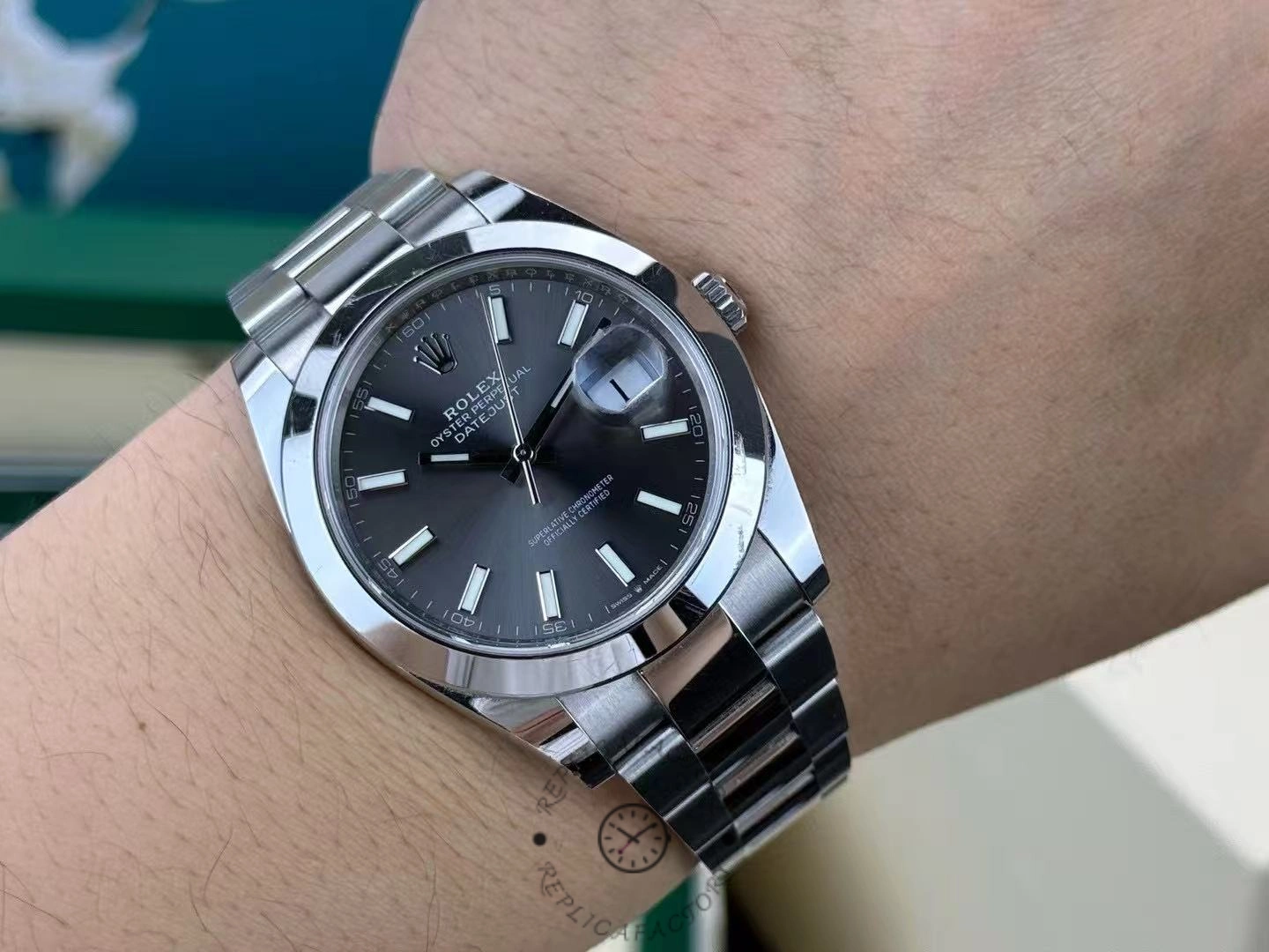 Rolex Datejust 41 Stainless Steel Slate Dial M126300 0007 Men's Watch