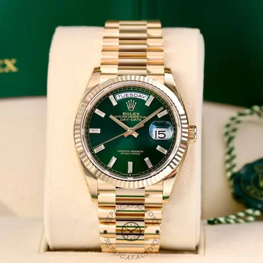 Rolex Day Date 36 Yellow Gold Automatic Green Diamond Dial M128238 0130