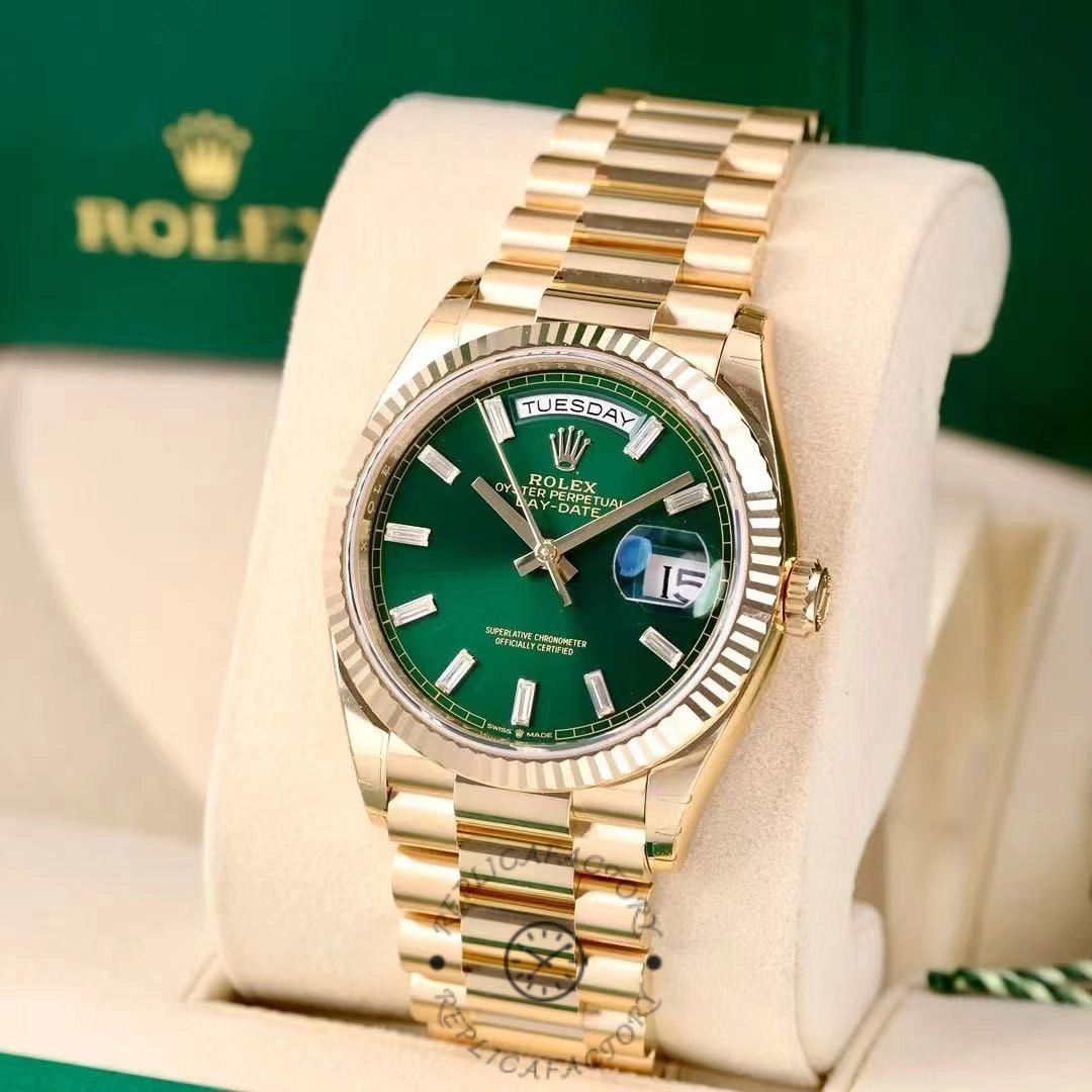 Rolex Day Date 36 Yellow Gold Automatic Green Diamond Dial M128238 0130