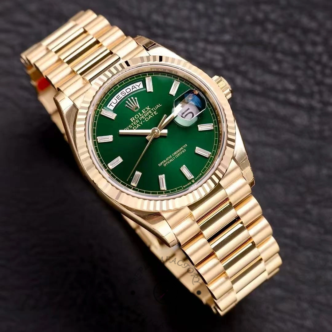 Rolex Day Date 36 Yellow Gold Automatic Green Diamond Dial M128238 0130