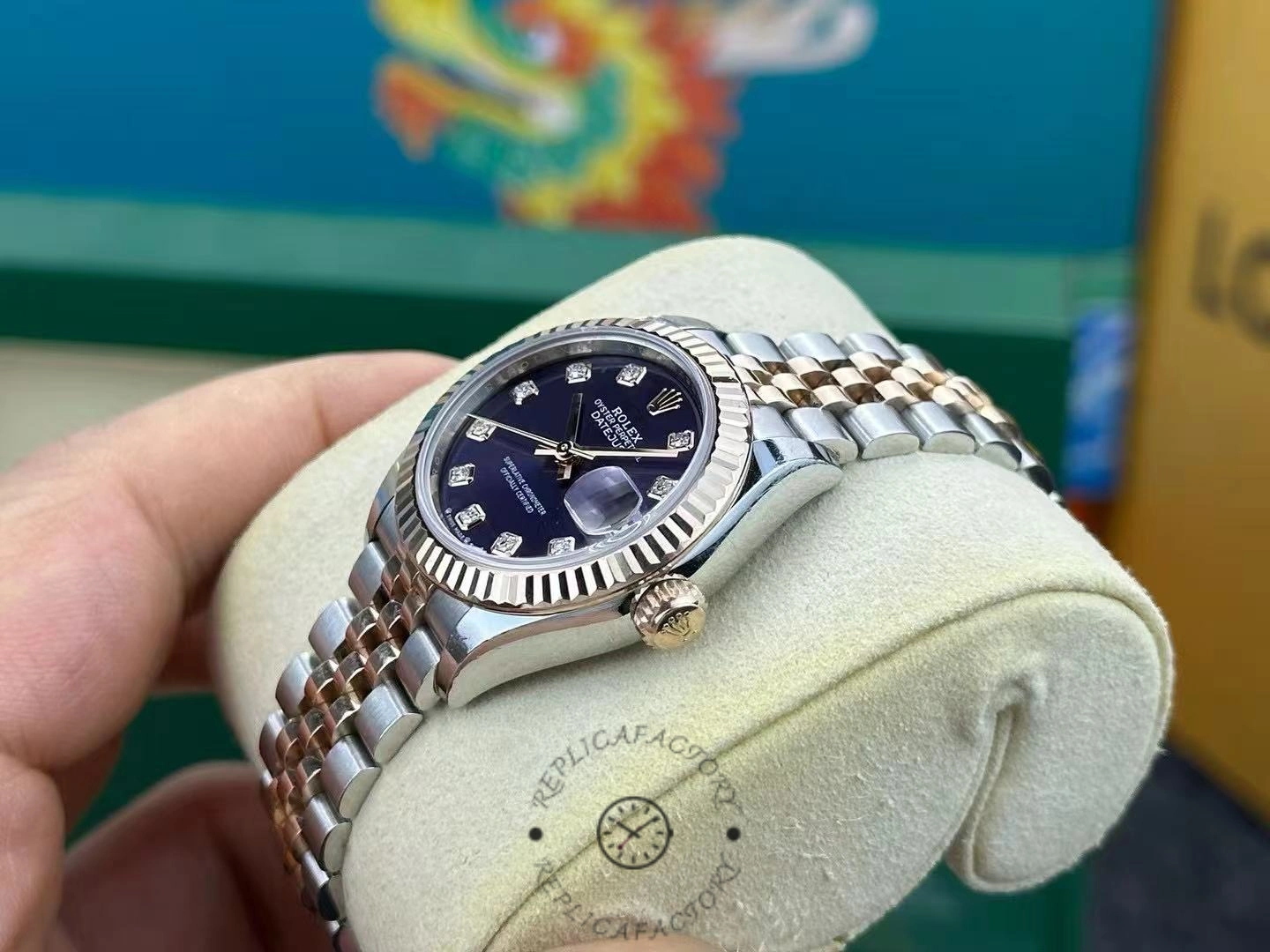 Rolex Datejust 28 Oystersteel and Rose Gold m279171 0015 Lady Watch