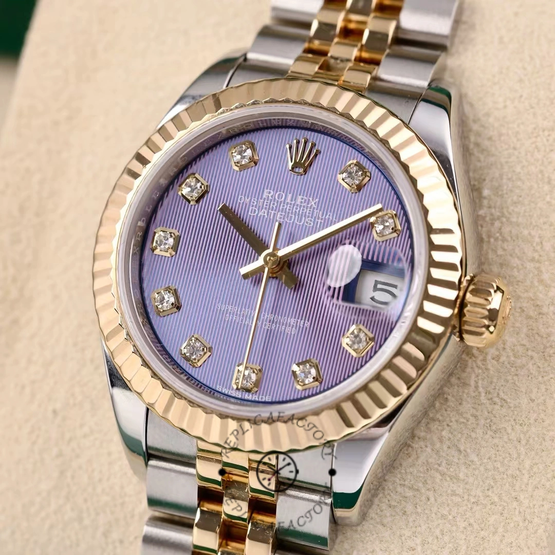 Rolex Datejust 279173 Lavender Purple Diamond Dial Fluted Bezel 28mm Lady Replica Watch