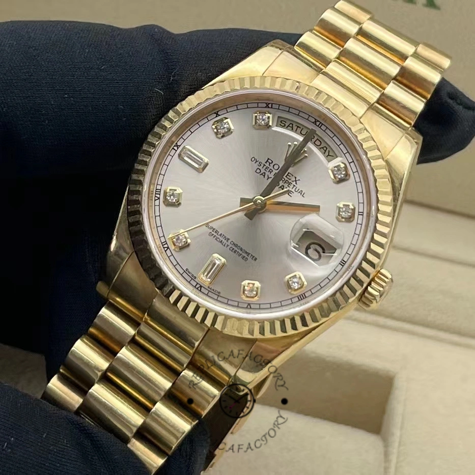 Rolex Day-Date 118238 Silver Diamond Dial