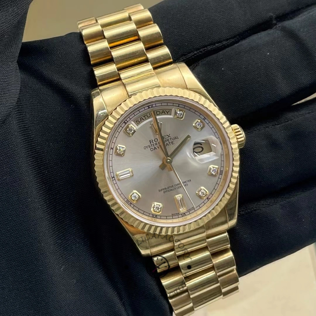 Rolex Day-Date 118238 Silver Diamond Dial