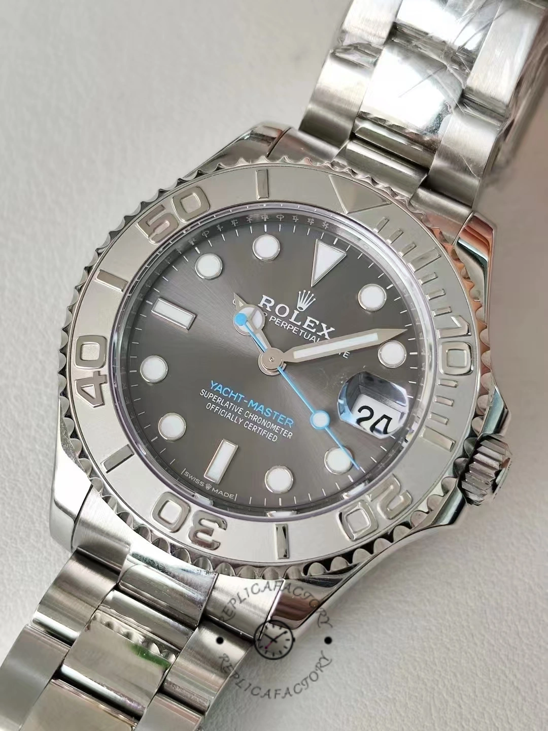 Rolex Yacht-Master 37 Automatic Slate Grey Dial Platinum Bezel Steel M268622 0002 Women's Watch