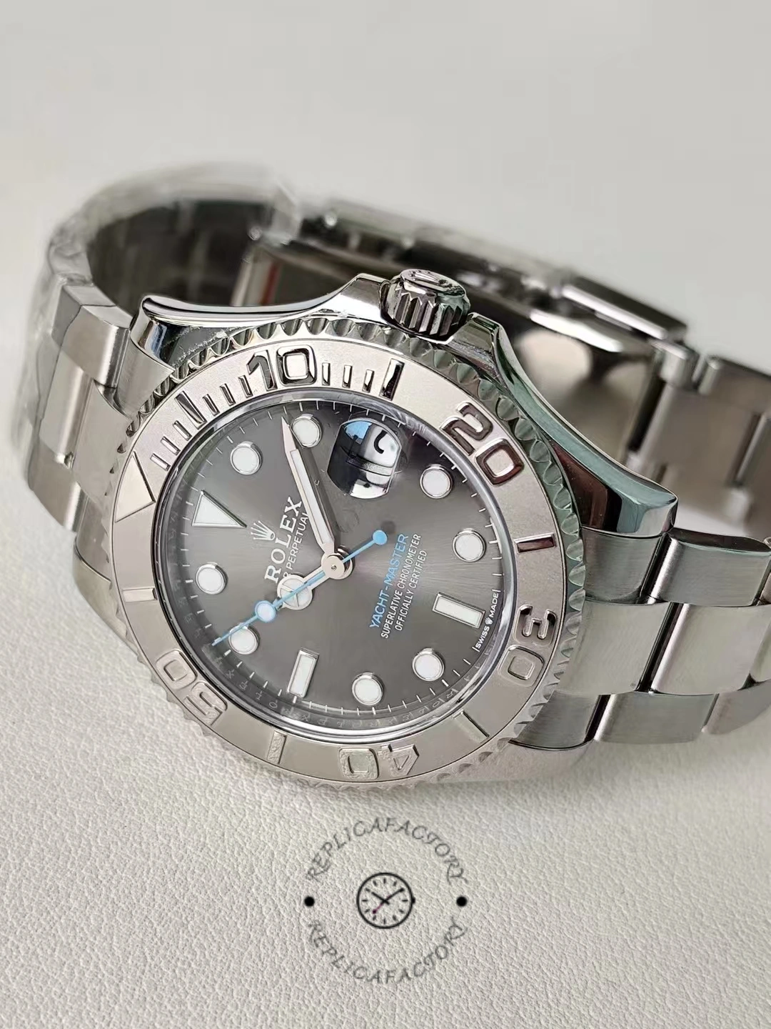 Rolex Yacht-Master 37 Automatic Slate Grey Dial Platinum Bezel Steel M268622 0002 Women's Watch