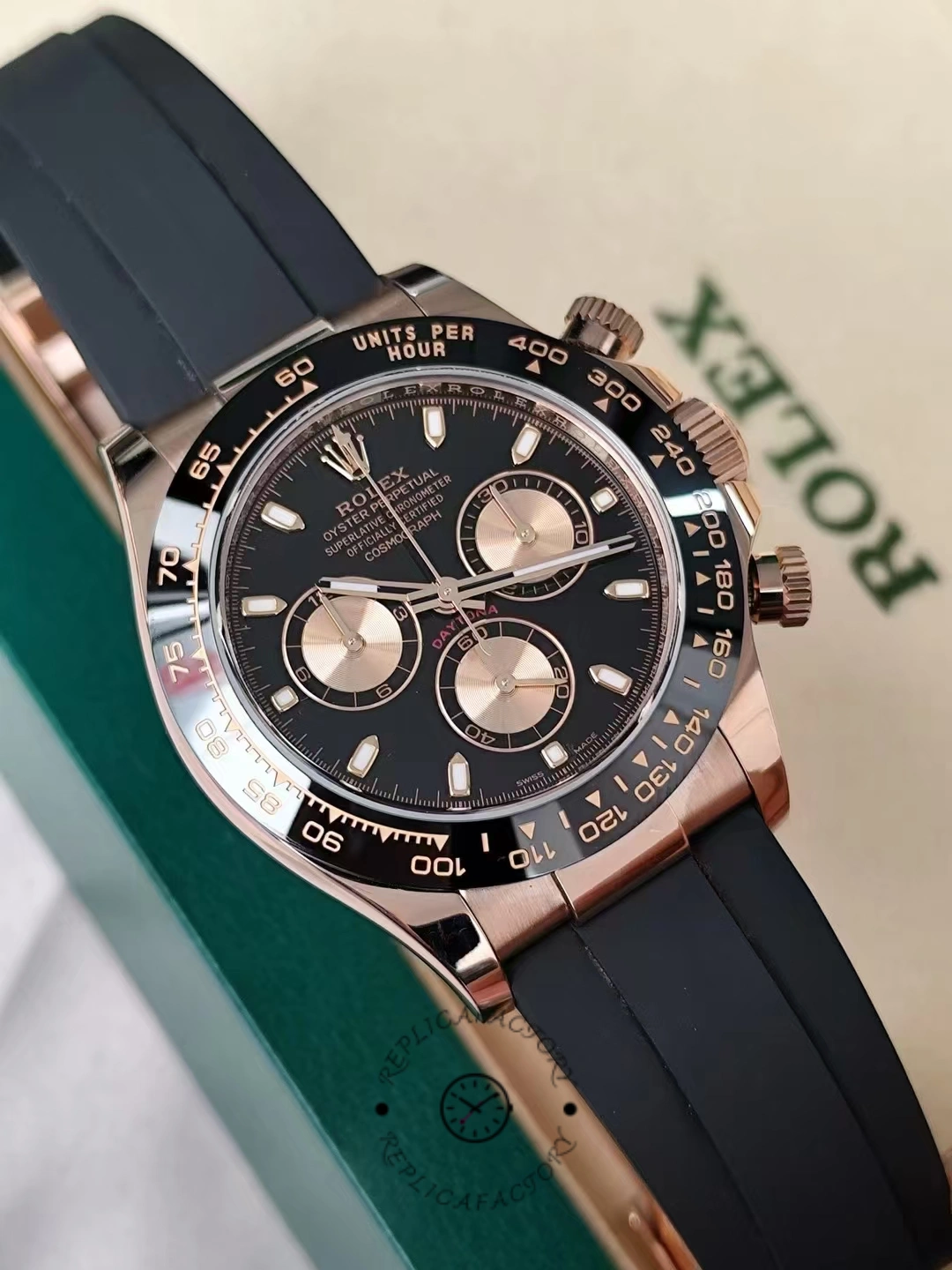 Rolex Cosmograph Daytona 116515LN Rose Gold Black Dial 40mm Mens Replica Watch