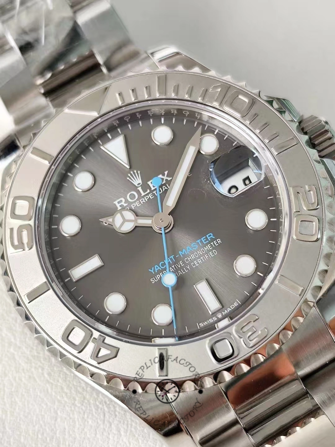 Rolex Yacht-Master 37 Automatic Slate Grey Dial Platinum Bezel Steel M268622 0002 Women's Watch