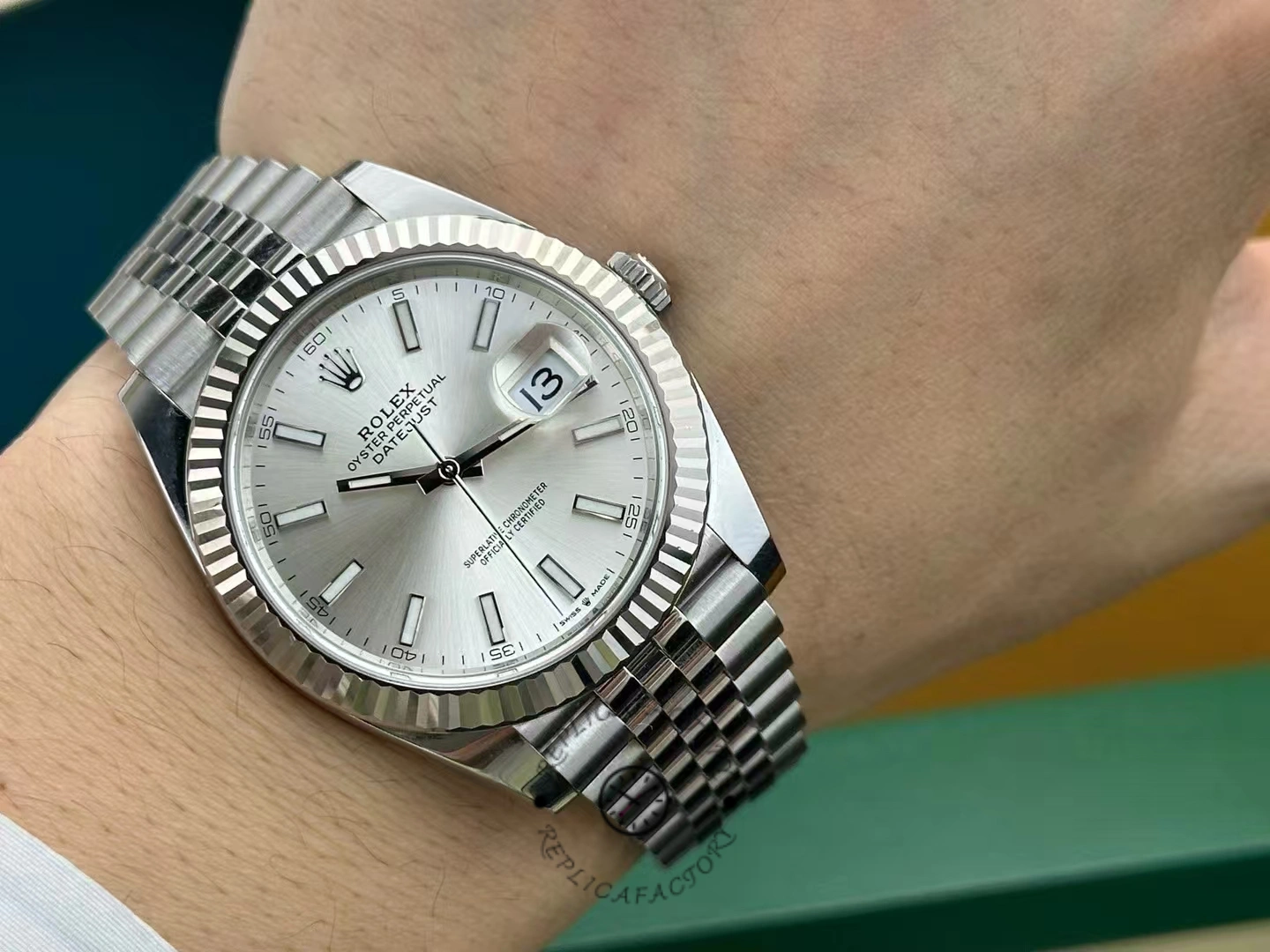 Rolex Datejust 41mm Stainless Steel 126334 0004 Silver Index Jubilee Mens Watch