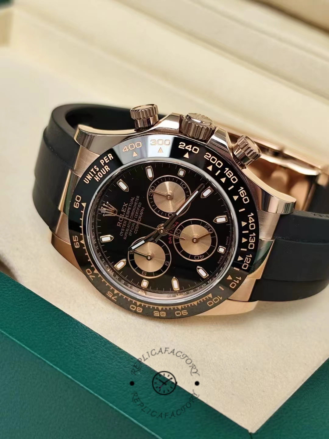 Rolex Cosmograph Daytona 116515LN Rose Gold Black Dial 40mm Mens Replica Watch