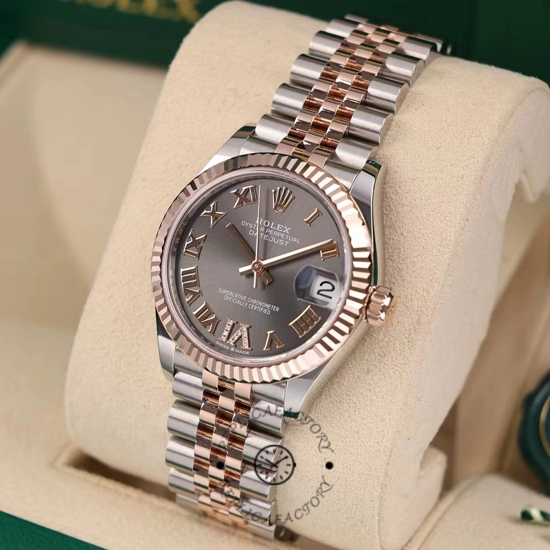 Rolex Datejust 31 Slate Grey Dial Diamond VI 278271 0030 Women's Watch