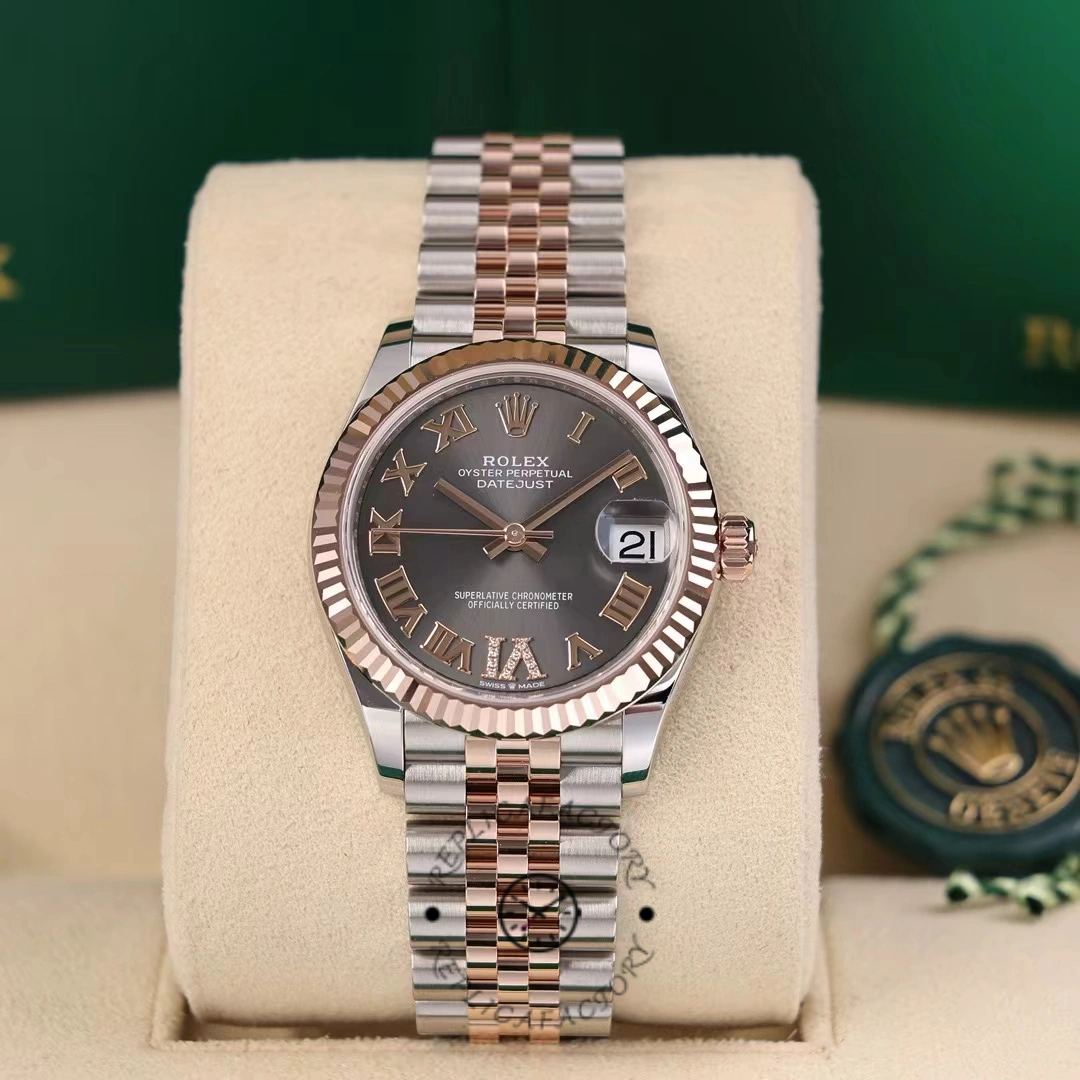 Rolex Datejust 31 Slate Grey Dial Diamond VI 278271 0030 Women's Watch