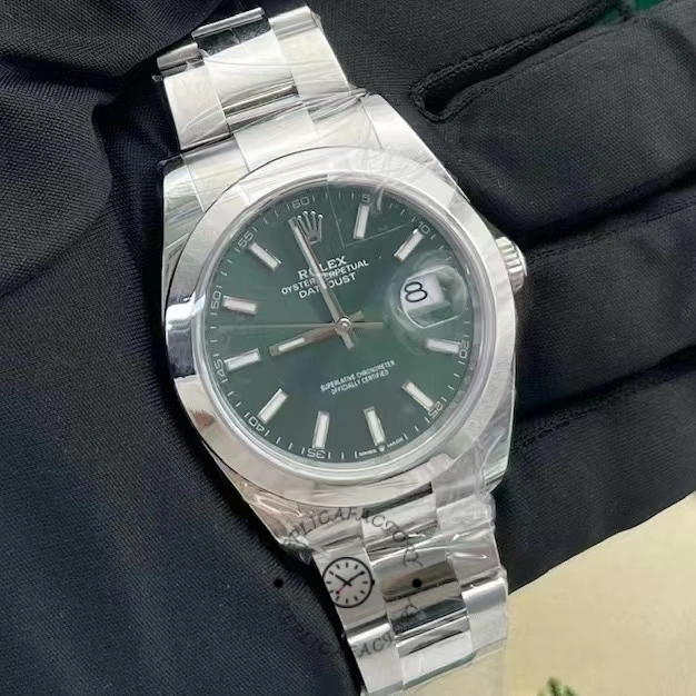 Rolex Datejust 41 Green Stick Dial Oyster m126300 0019 Men's Watch