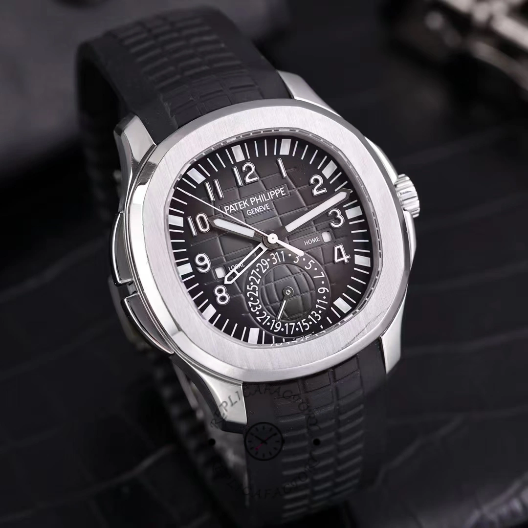 Replica Patek Philippe Aquanaut 5164A 001 Stainless Steel Dual Time 40mm Mens Watch