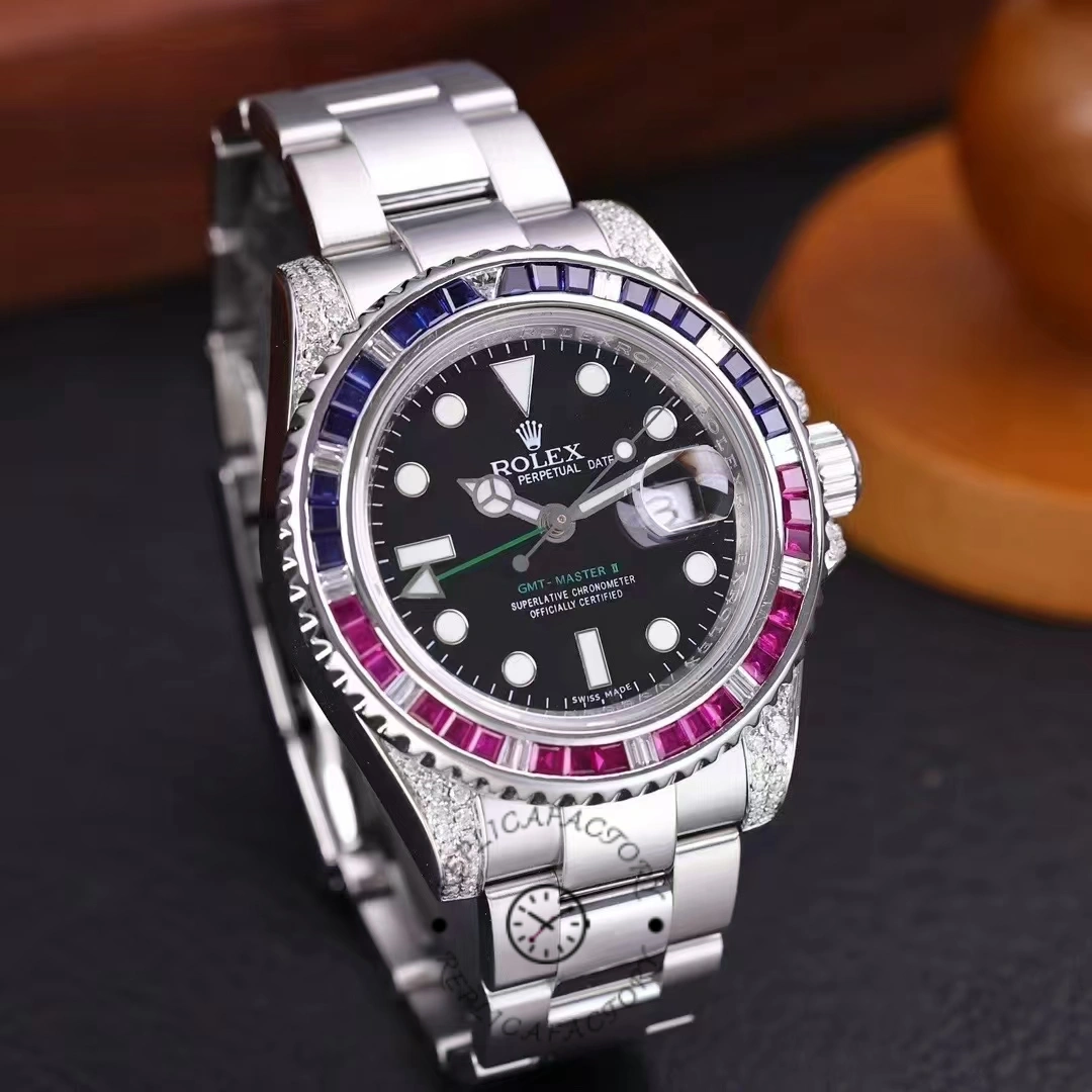 Rolex GMT Master II 126710BLRO Black Dial Diamond Case 40MM Men's Watch