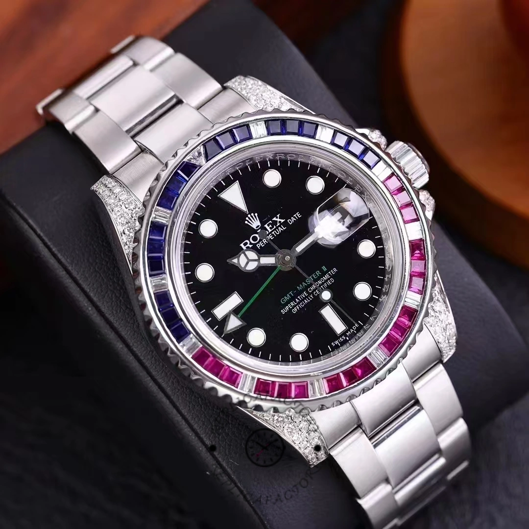 Rolex GMT Master II 126710BLRO Black Dial Diamond Case 40MM Men's Watch