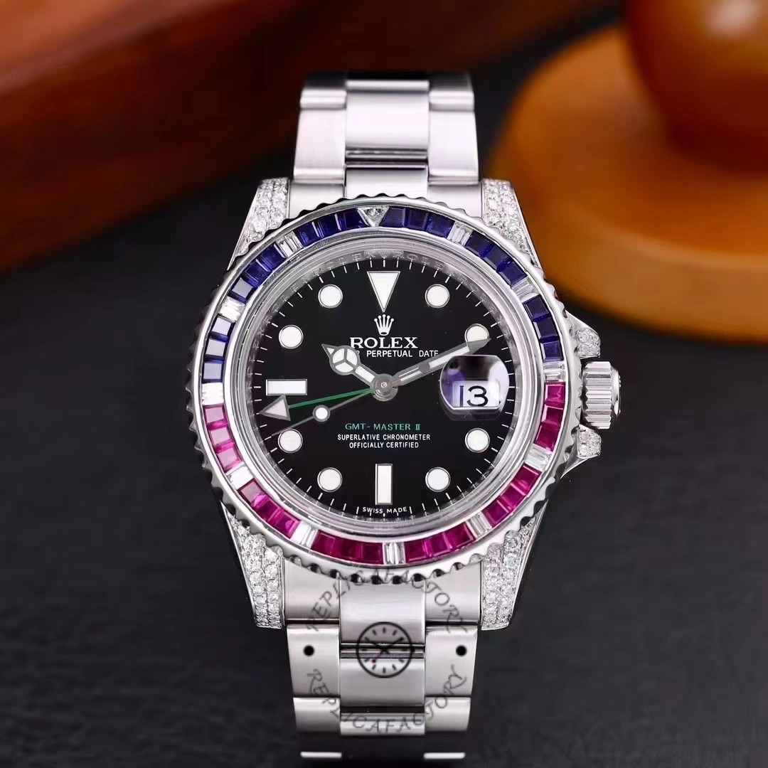 Rolex GMT Master II 126710BLRO Black Dial Diamond Case 40MM Men's Watch