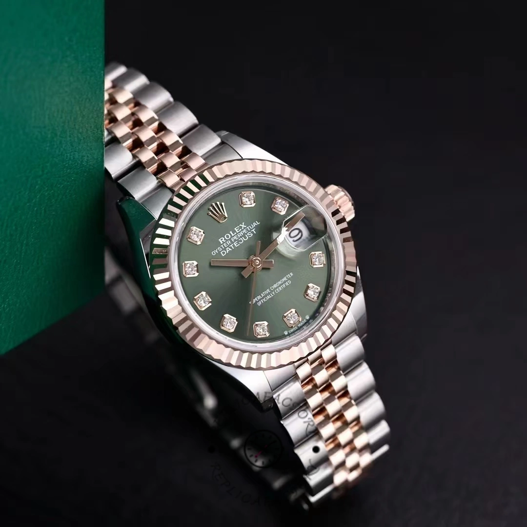 Rolex Datejust 279171 0007 28 Olive Green Diamond-Set Jubilee Ladies Watch