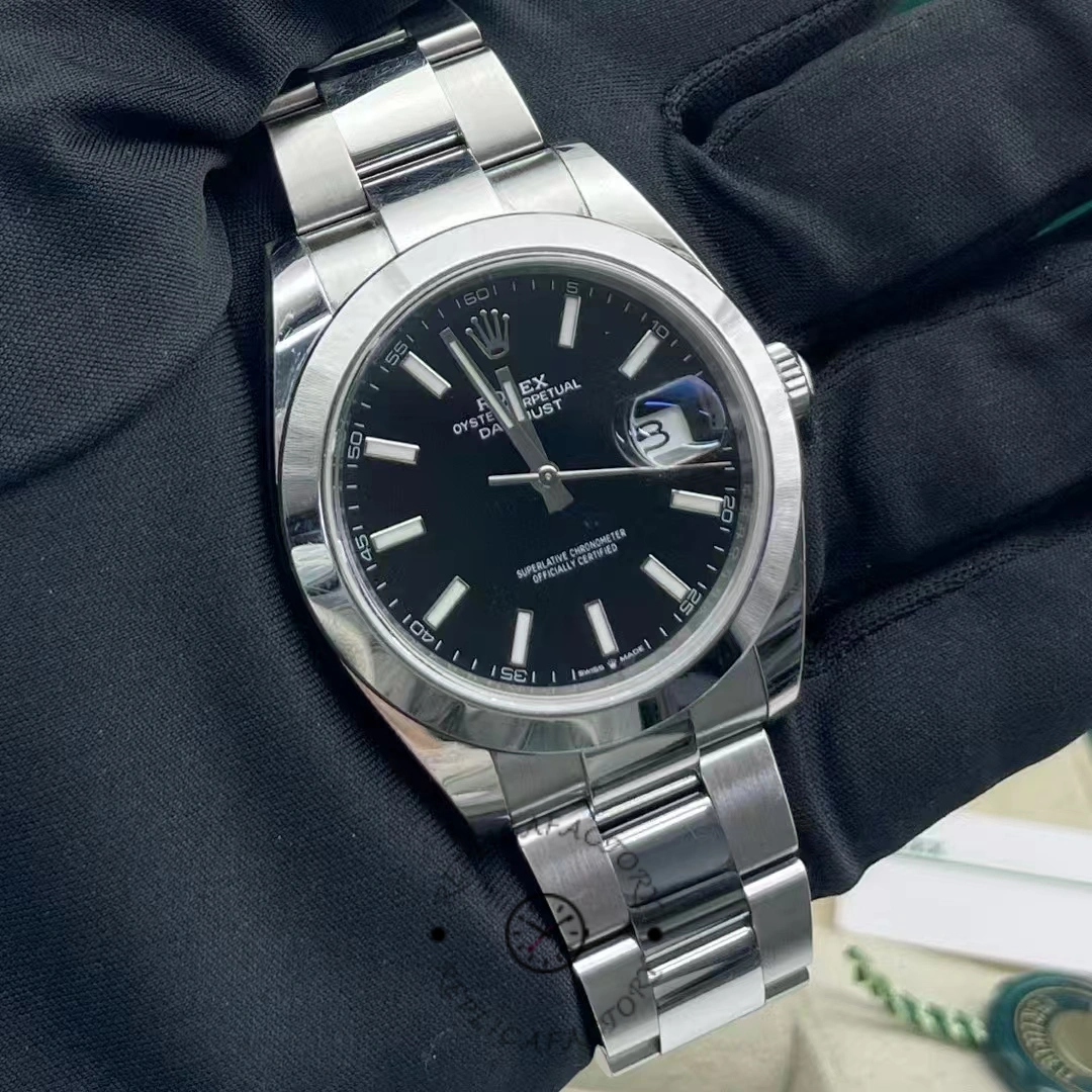 Rolex Datejust 41mm Black Index Oyster Stainless Steel 126300 0011 Men's Watch