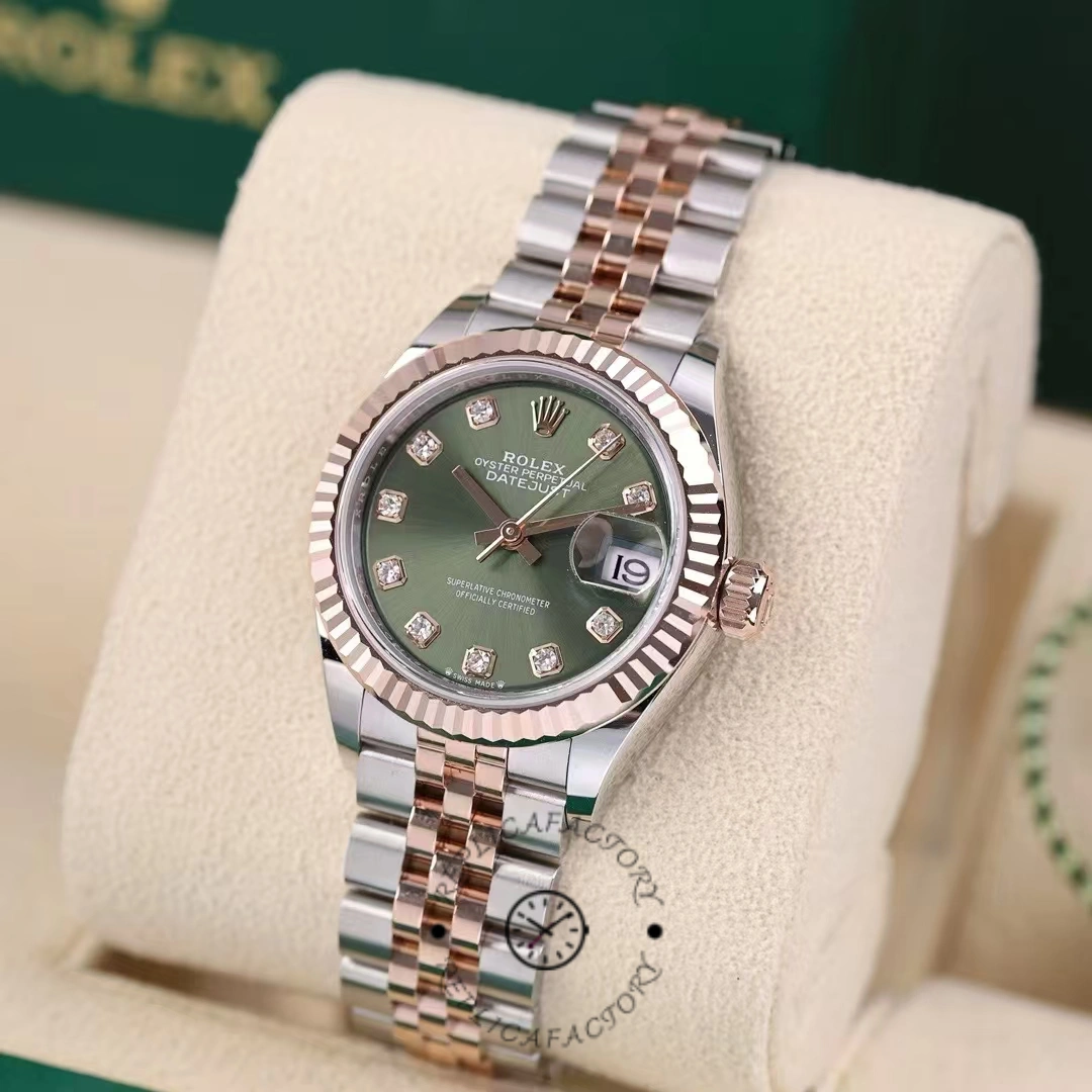 Rolex Datejust 279171 0007 28 Olive Green Diamond-Set Jubilee Ladies Watch