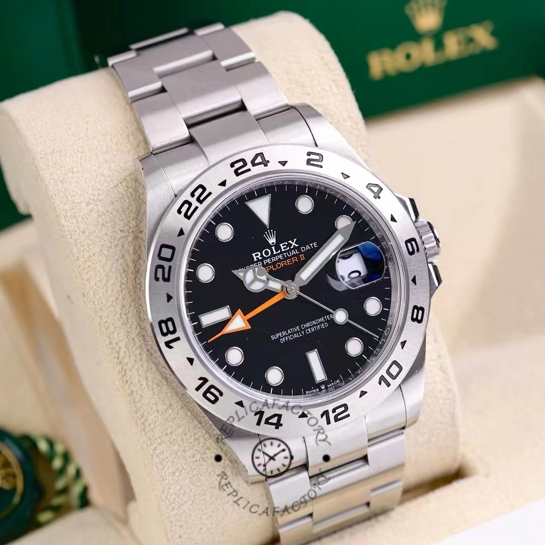 Rolex Explorer II m226570 0002 Stainless Steel Black Dial 42MM Mens Replica Watch
