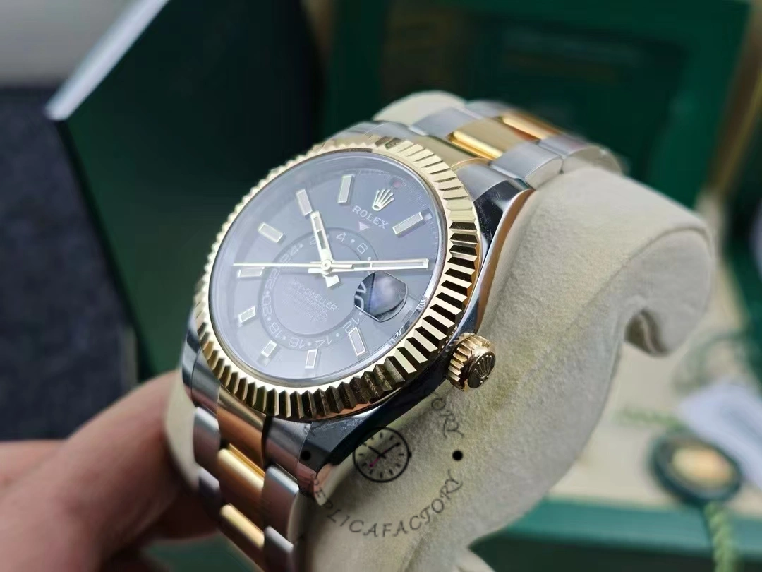 Rolex Sky Dweller 42 Yellow Rolesor Black Dial Oyster M336933 0003 Men's Watch