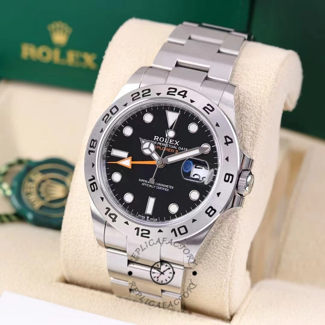 Rolex Explorer II m226570 0002 Stainless Steel Black Dial 42MM Mens Replica Watch