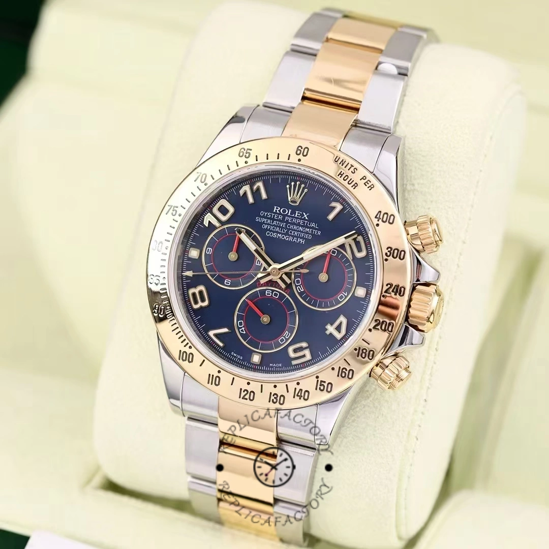 Rolex Daytona 116523 Steel Yellow Gold Blue Racing Dial 40mm Mens Replica Watch