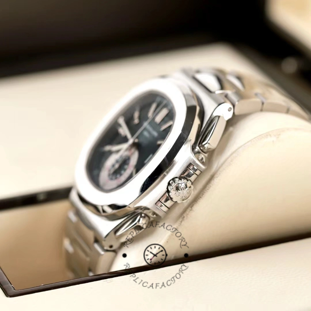 Patek Philippe Nautilus Chronograph Stainless Steel Blue Dial 5980 1A 001