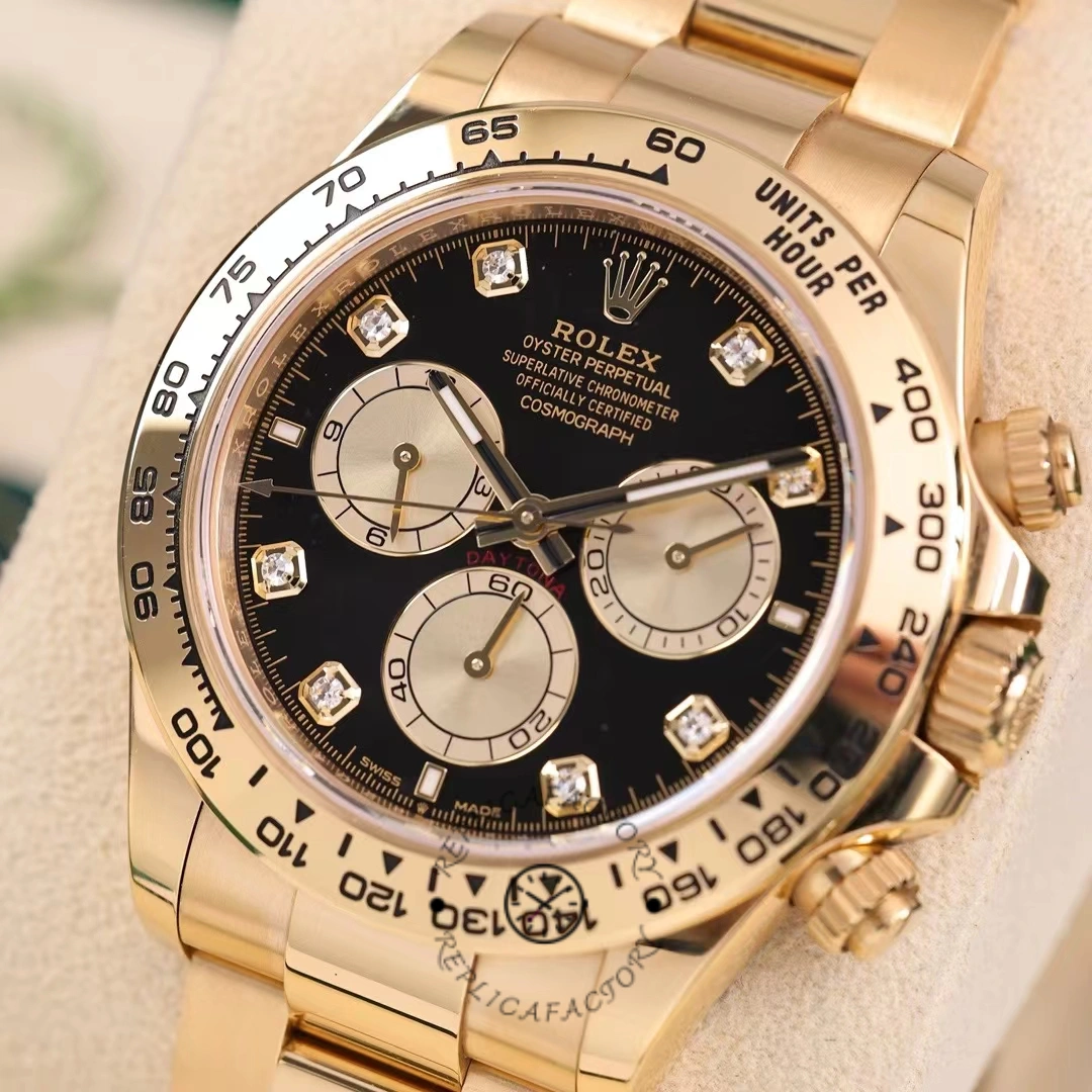 Rolex Daytona Cosmograph 126508 0003 Yellow Gold Black Dial Replica Watch