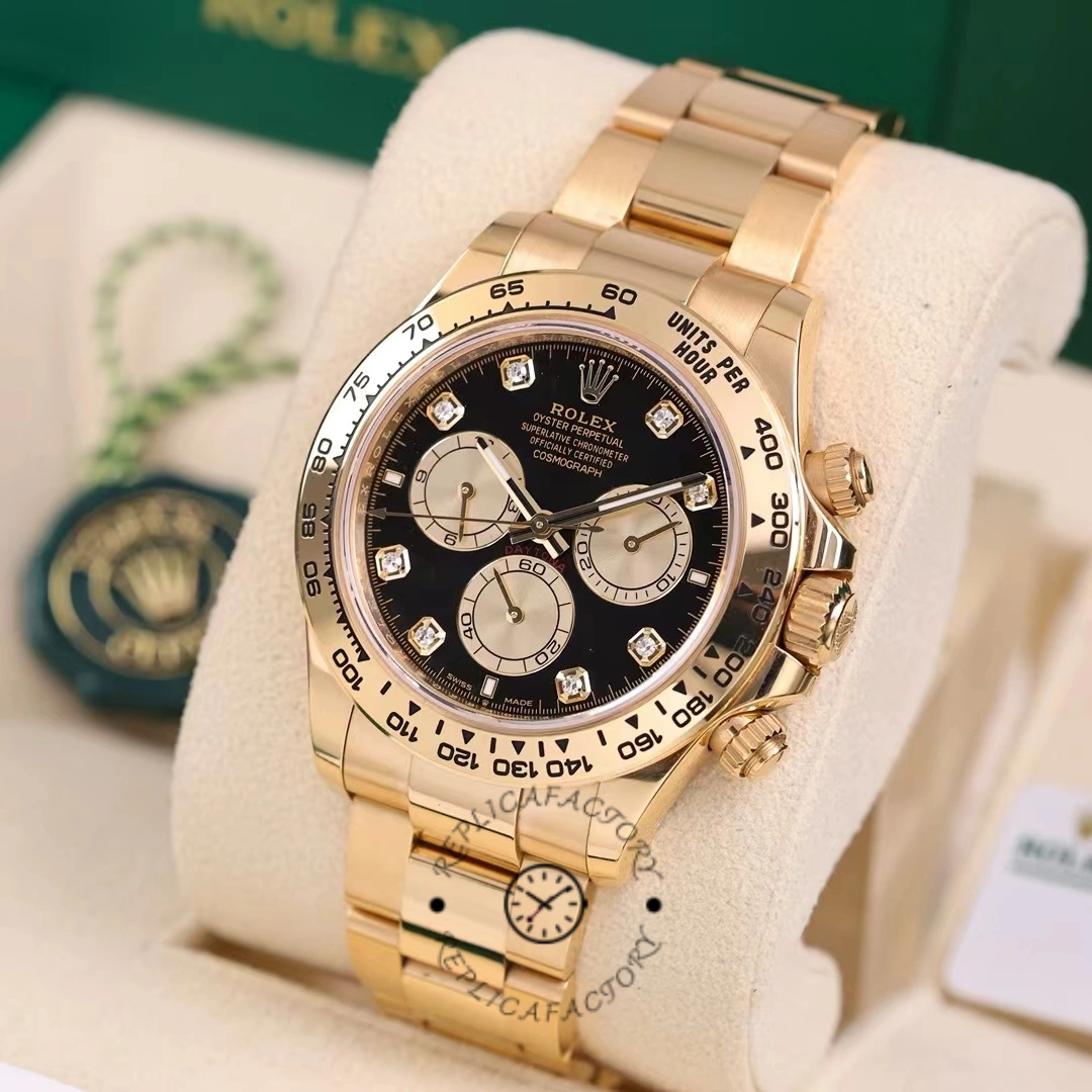 Rolex Daytona Cosmograph 126508 0003 Yellow Gold Black Dial Replica Watch