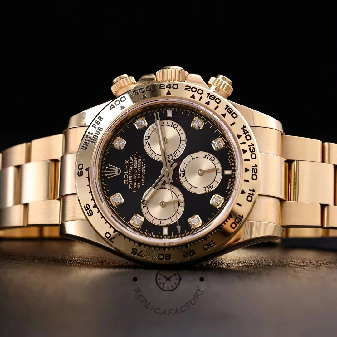 Rolex Daytona Cosmograph 126508 0003 Yellow Gold Black Dial Replica Watch