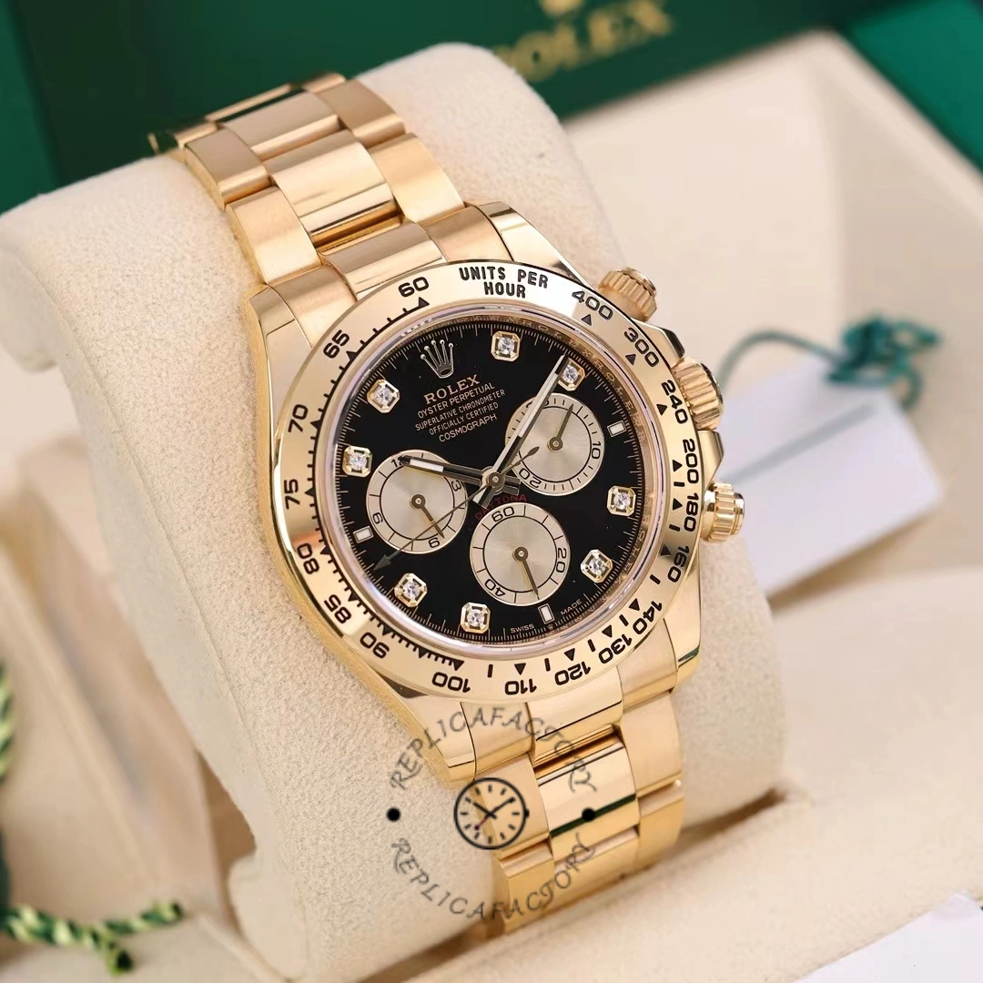 Rolex Daytona Cosmograph 126508 0003 Yellow Gold Black Dial Replica Watch