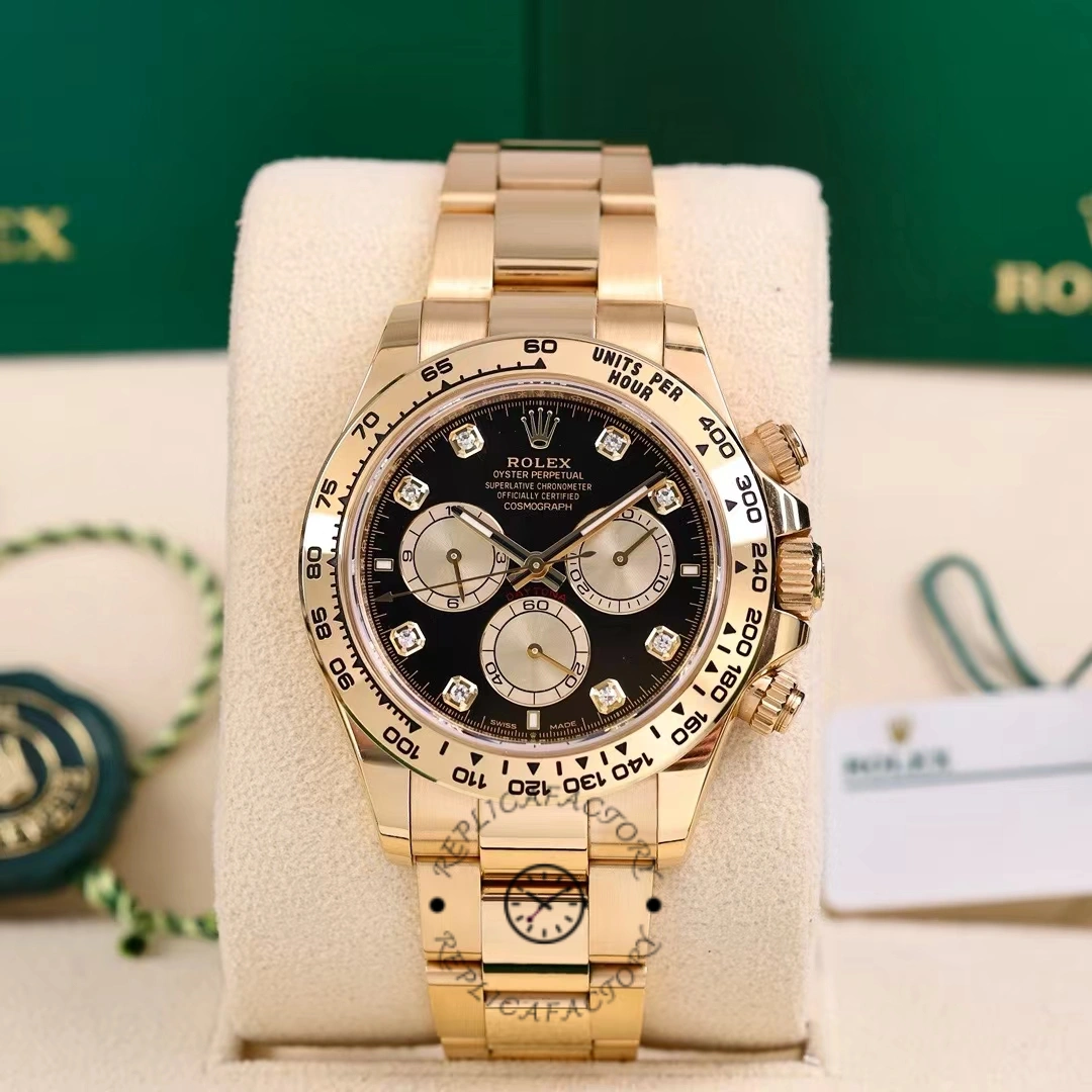 Rolex Daytona Cosmograph 126508 0003 Yellow Gold Black Dial Replica Watch