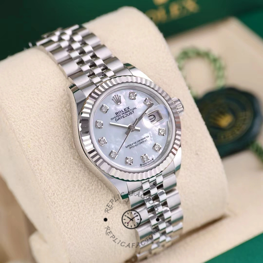 Rolex Datejust 279174 Stainless Steel Mother Of Pearl Diamond Dial 28mm Lady Replica Watch