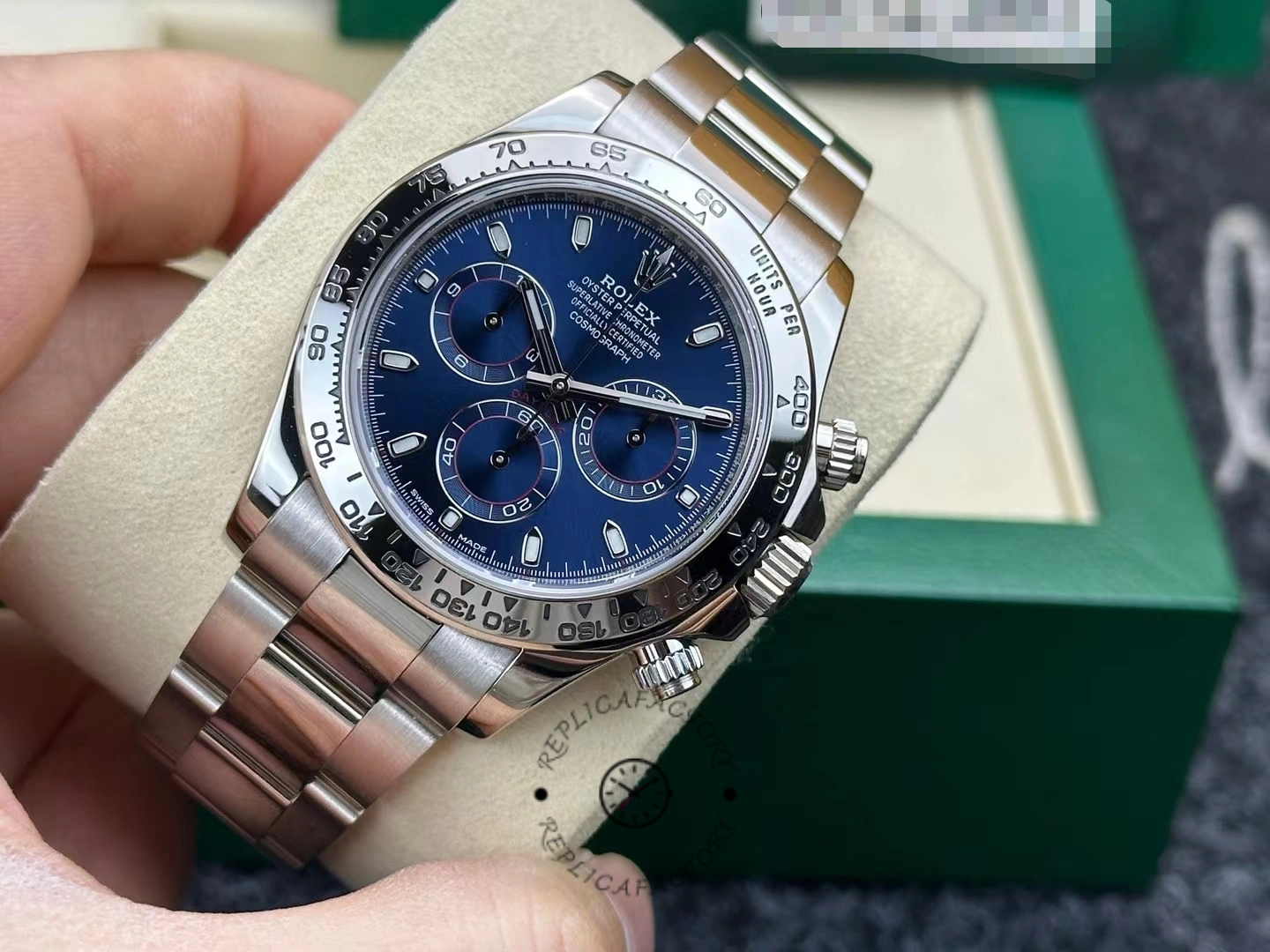 Rolex Cosmograph Daytona 116509 Blue Index Dial 40MM Mens Replica Watch