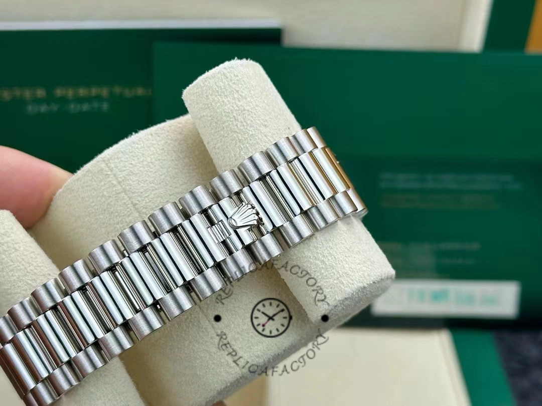 Rolex Day-Date 228349RBR Blue Roman Dial Diamond Bezel 40mm Mens Replica Watch