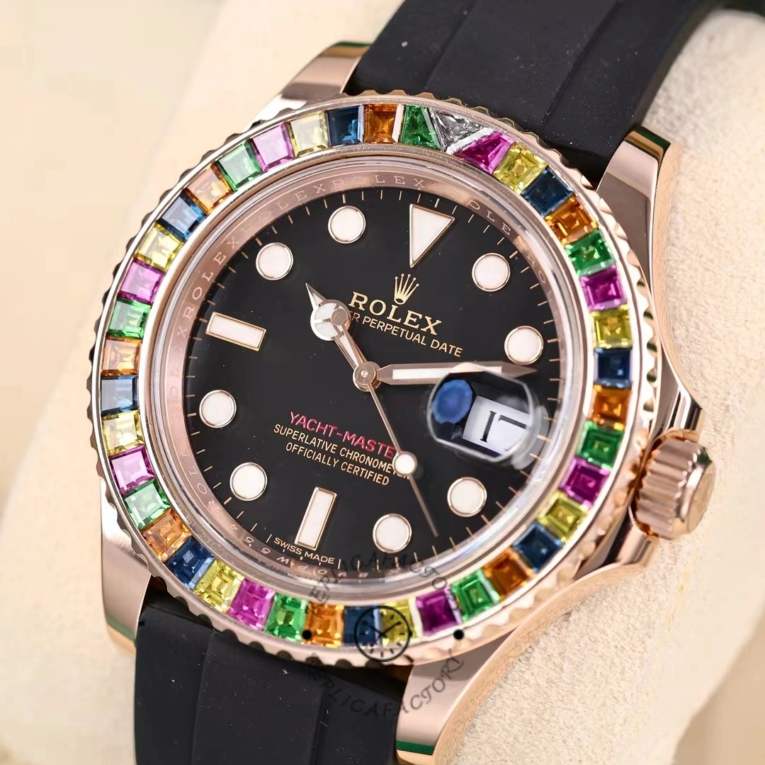 Rolex Yacht-Master 116695 Black Rubber Strap Black Dial 40MM Mens Replica Watch